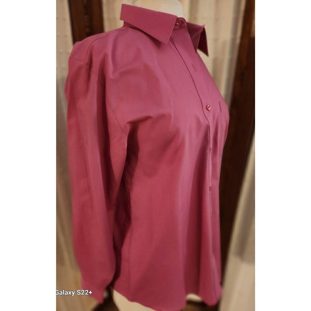 U5 Foxcroft dark pink classic button-up casual/dress shirt women's sz 8 - Picture 9 of 11